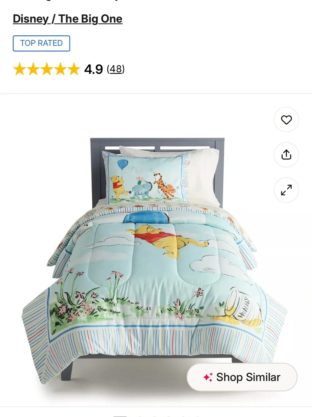 Disney Winnie the Pooh 2-Piece Comforter Set with Pooh Accent Pillow